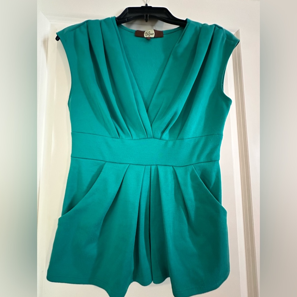 Elegant Teal Sleeveless Dress